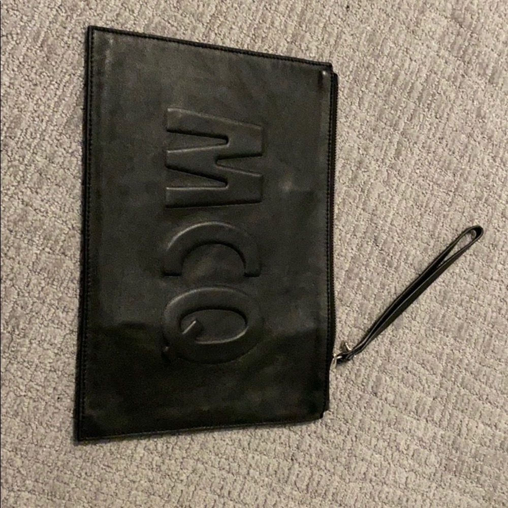 MCQ black leather clutch